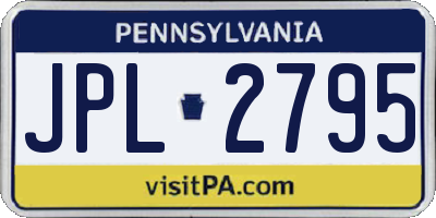 PA license plate JPL2795
