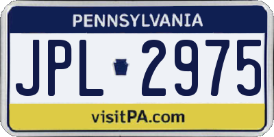 PA license plate JPL2975