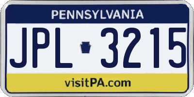 PA license plate JPL3215