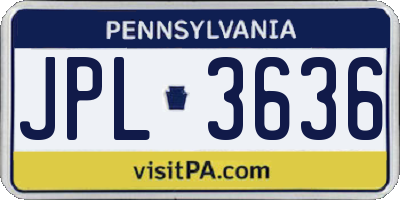 PA license plate JPL3636