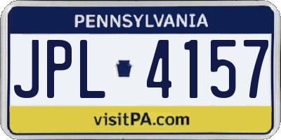 PA license plate JPL4157