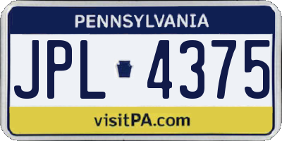 PA license plate JPL4375