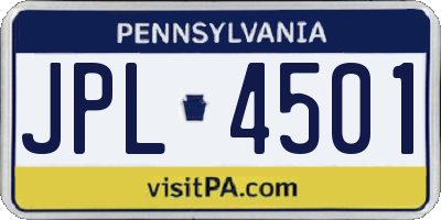 PA license plate JPL4501