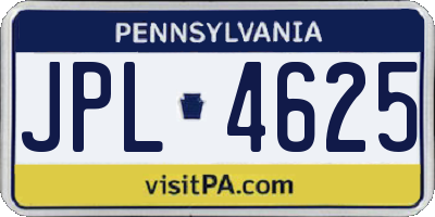 PA license plate JPL4625