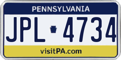 PA license plate JPL4734