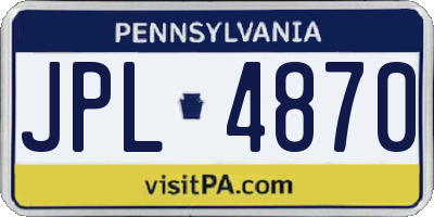 PA license plate JPL4870
