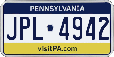 PA license plate JPL4942