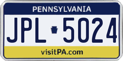 PA license plate JPL5024