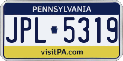 PA license plate JPL5319