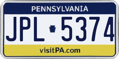 PA license plate JPL5374