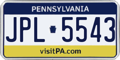 PA license plate JPL5543