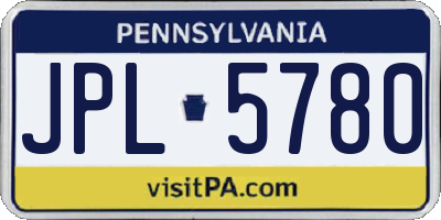 PA license plate JPL5780