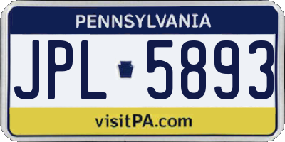 PA license plate JPL5893