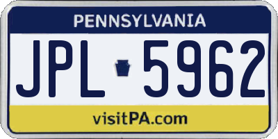 PA license plate JPL5962