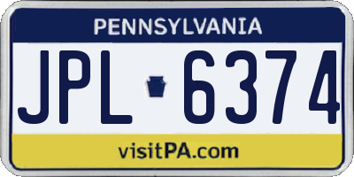 PA license plate JPL6374