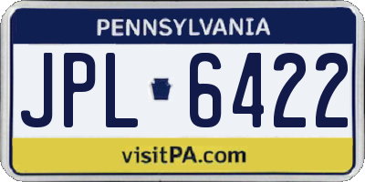 PA license plate JPL6422