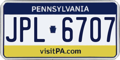 PA license plate JPL6707