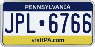 PA license plate JPL6766