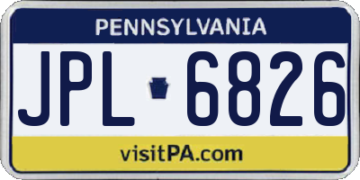 PA license plate JPL6826