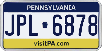 PA license plate JPL6878