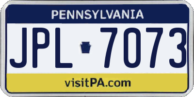 PA license plate JPL7073