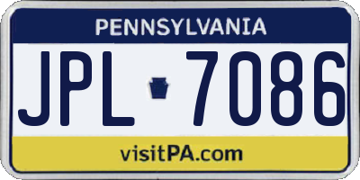 PA license plate JPL7086