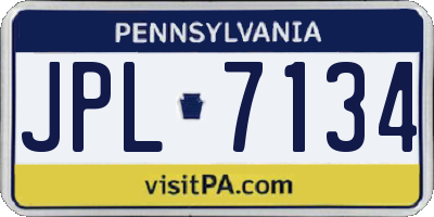 PA license plate JPL7134