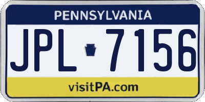 PA license plate JPL7156