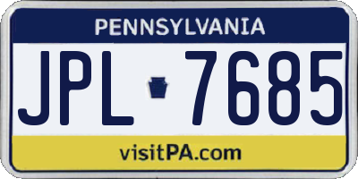 PA license plate JPL7685