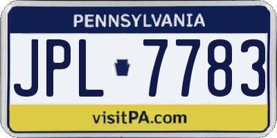PA license plate JPL7783