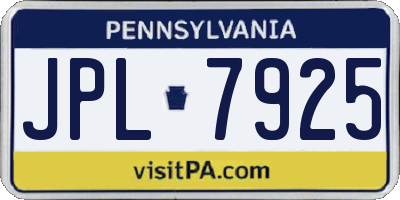PA license plate JPL7925