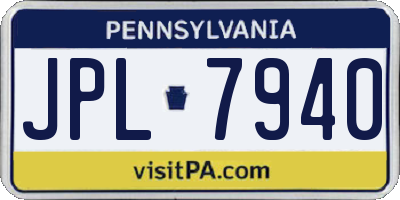 PA license plate JPL7940