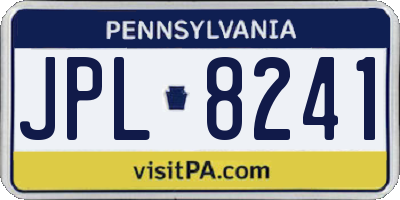 PA license plate JPL8241