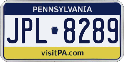 PA license plate JPL8289