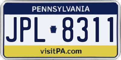PA license plate JPL8311