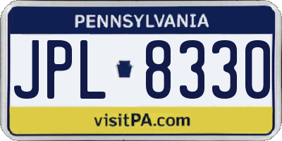 PA license plate JPL8330