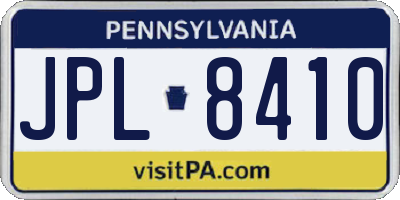PA license plate JPL8410