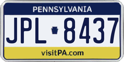 PA license plate JPL8437