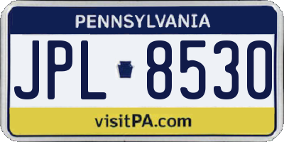 PA license plate JPL8530
