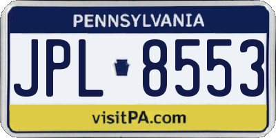 PA license plate JPL8553