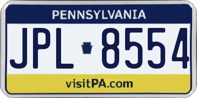 PA license plate JPL8554