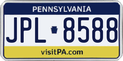 PA license plate JPL8588