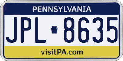 PA license plate JPL8635