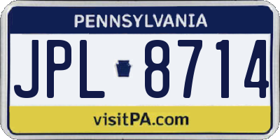 PA license plate JPL8714