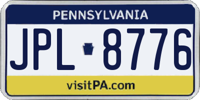 PA license plate JPL8776