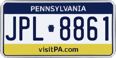 PA license plate JPL8861