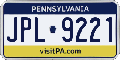 PA license plate JPL9221