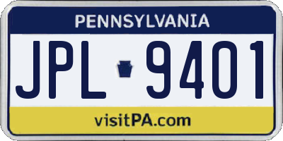 PA license plate JPL9401