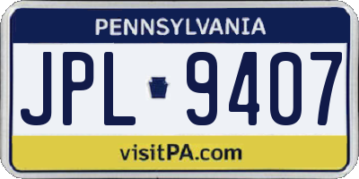 PA license plate JPL9407
