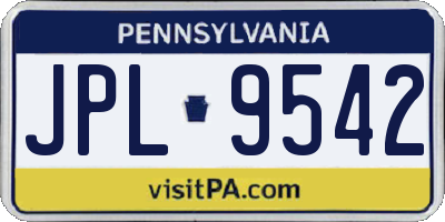 PA license plate JPL9542